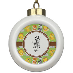 Safari Ceramic Ball Ornament (Personalized)