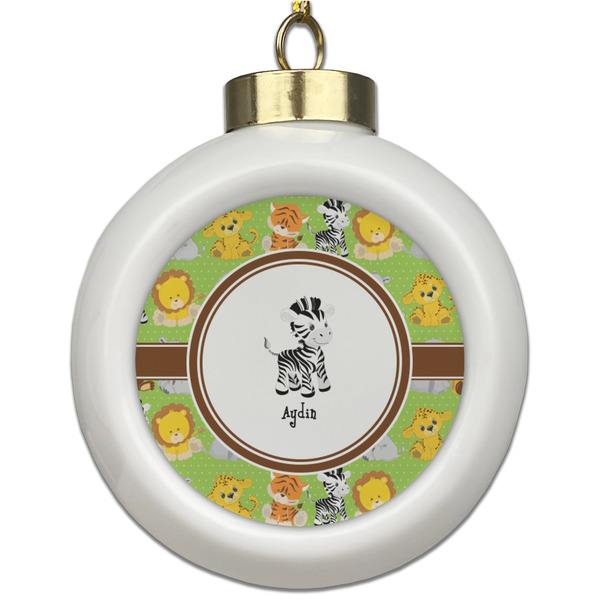 Custom Safari Ceramic Ball Ornament (Personalized)