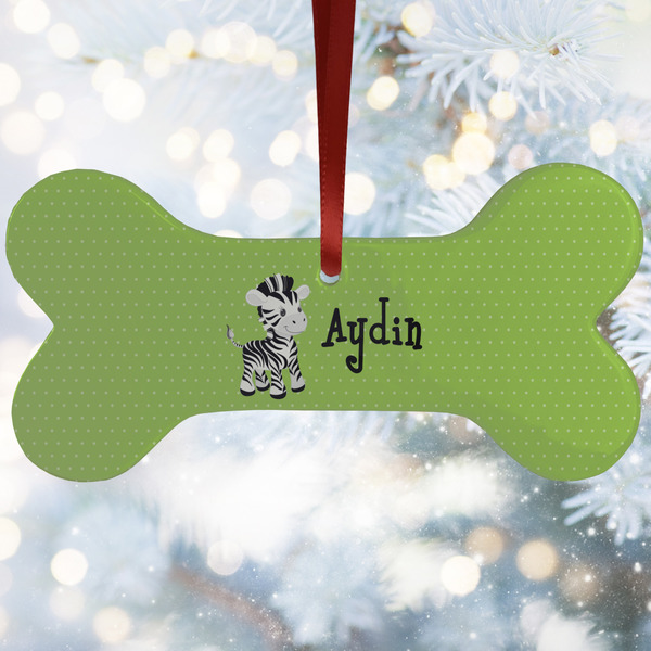 Custom Safari Ceramic Dog Ornament w/ Name or Text