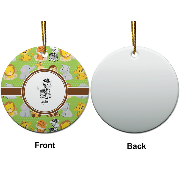 Safari Ceramic Flat Ornament - Circle Front & Back (APPROVAL)