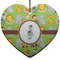 Safari Ceramic Flat Ornament - Heart (Front)