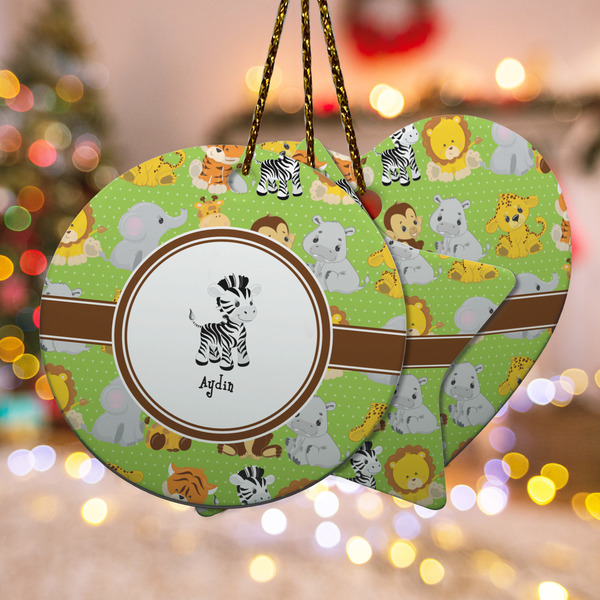 Custom Safari Ceramic Ornament w/ Name or Text