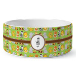 Safari Ceramic Dog Bowl - Large (Personalized)