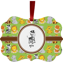 Safari Metal Frame Ornament - Double Sided w/ Name or Text