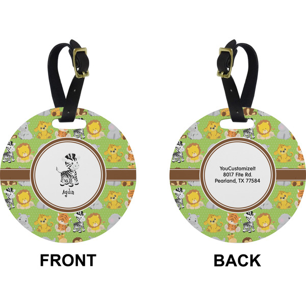 Safari Circle Luggage Tag (Front + Back)