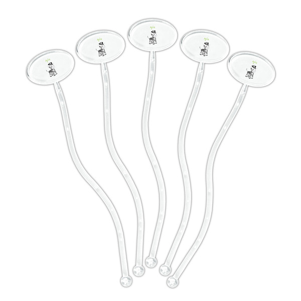 Safari Clear Plastic 7" Stir Stick - Oval - Fan