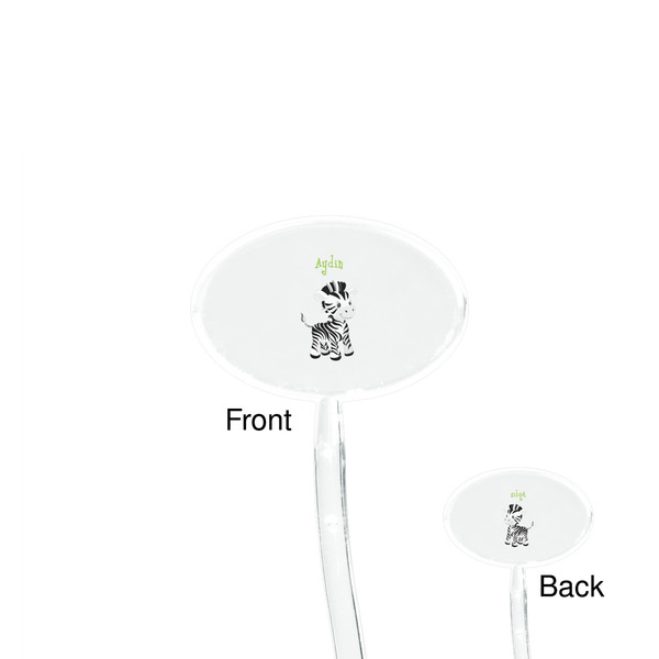Safari Clear Plastic 7" Stir Stick - Oval - Front & Back