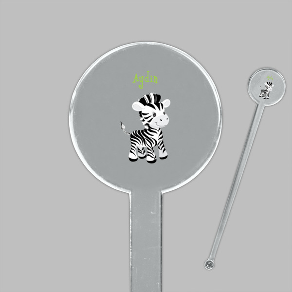 Safari Clear Plastic 7" Stir Stick - Round - Closeup