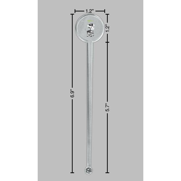 Safari Clear Plastic 7" Stir Stick - Round - Dimensions