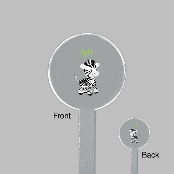 Safari Clear Plastic 7" Stir Stick - Round - Front & Back