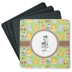 Safari Square Rubber Backed Coasters - Set of 4 (Personalized)