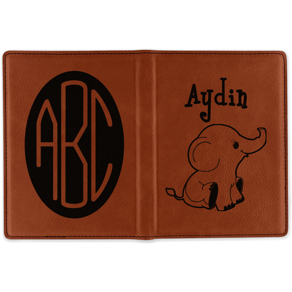 Safari Cognac Leather Passport Holder Outside Double Sided - Apvl