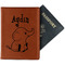 Safari Cognac Leather Passport Holder With Passport - Main