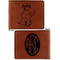 Safari Cognac Leatherette Bifold Wallets - Front and Back