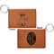 Safari Cognac Leatherette Keychain ID Holders - Front and Back Apvl