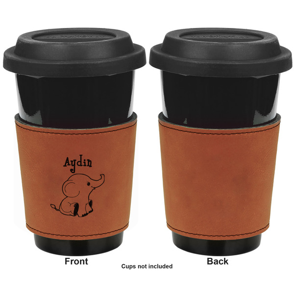 Safari Cognac Leatherette Mug Sleeve - Single Sided Apvl