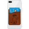 Safari Cognac Leatherette Phone Wallet on iphone 8