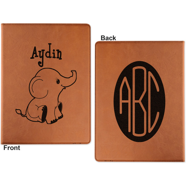 Safari Cognac Leatherette Portfolios with Notepad - Large - Double Sided - Apvl