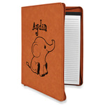 Safari Leatherette Zipper Portfolio with Notepad (Personalized)