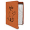 Safari Cognac Leatherette Zipper Portfolios with Notepad - Main