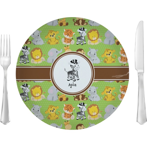 Custom Safari 10" Glass Lunch / Dinner Plates - Single or Set (Personalized)