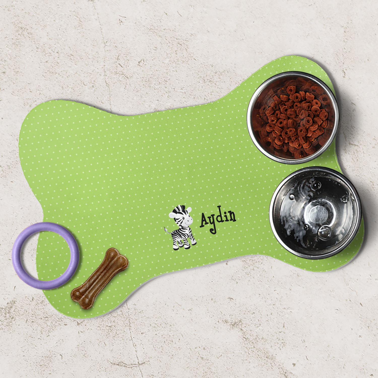 Safari Bone Shaped Dog Food Mat (Personalized) YouCustomizeIt