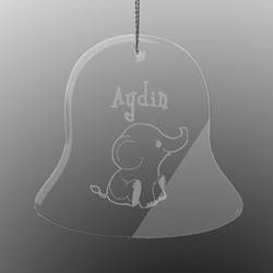 Safari Engraved Glass Ornament - Bell (Personalized)