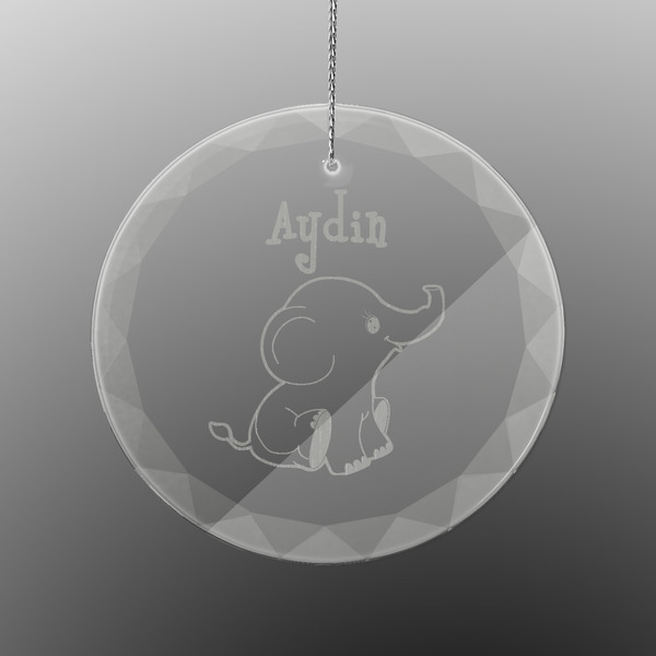 Custom Safari Engraved Glass Ornament - Round (Personalized)