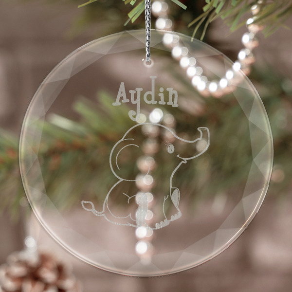 Custom Safari Engraved Glass Ornament (Personalized)