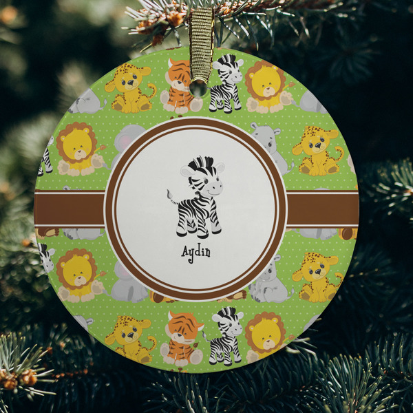 Safari Frosted Glass Ornament - Round (Lifestyle)