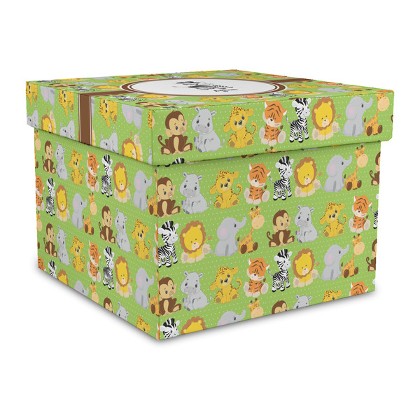 Custom Safari Gift Box with Lid - Canvas Wrapped - Large (Personalized)