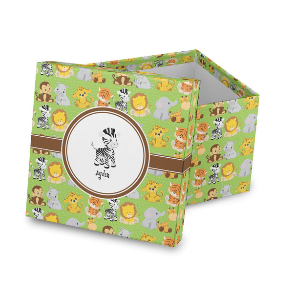 Custom Safari Gift Box with Lid - Canvas Wrapped (Personalized)