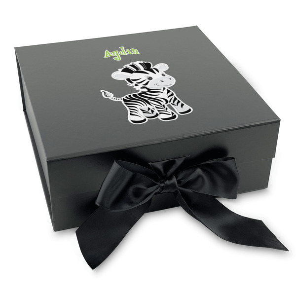 Custom Safari Gift Box with Magnetic Lid - Black (Personalized)