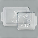 Safari Set of Glass Baking & Cake Dish - 13in x 9in & 8in x 8in (Personalized)