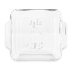 Safari Glass Cake Dish with Truefit Lid - 8in x 8in (Personalized)