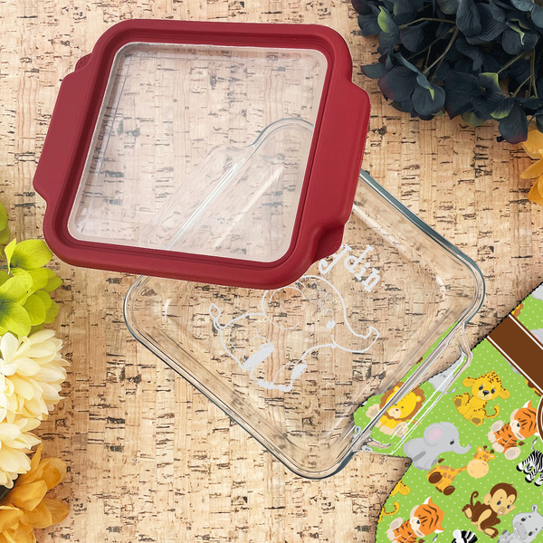 Safari Glass Cake Dish - LIFESTYLE (8x8)