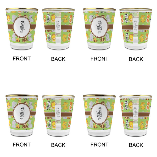 Safari Glass Shot Glass - with gold rim - Set of 4 - APPROVAL