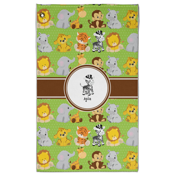 Custom Safari Golf Towel - Poly-Cotton Blend w/ Name or Text