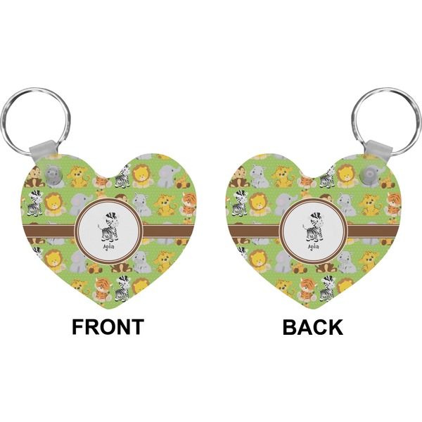 Safari Heart Keychain (Front + Back)