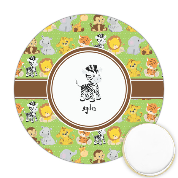 Custom Safari Printed Cookie Topper - Round (Personalized)