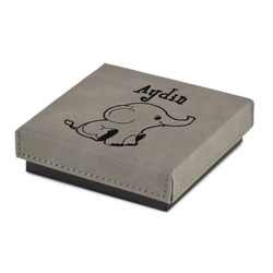 Safari Jewelry Gift Box - Engraved Leather Lid (Personalized)