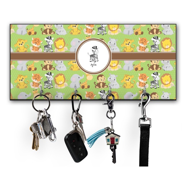 Custom Safari Key Hanger w/ 4 Hooks w/ Graphics and Text