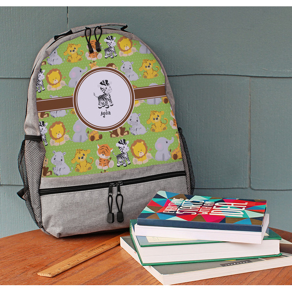 Safari Large Backpack - Gray - On Desk