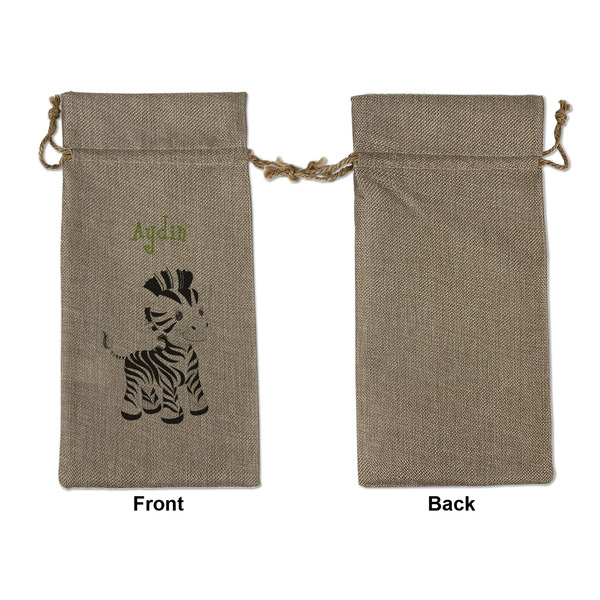 Safari Large Burlap Gift Bags - Front Approval