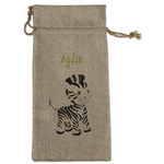 Safari Large Burlap Gift Bag - Front (Personalized)
