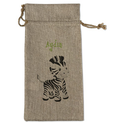 Safari Large Burlap Gift Bag - Front (Personalized)