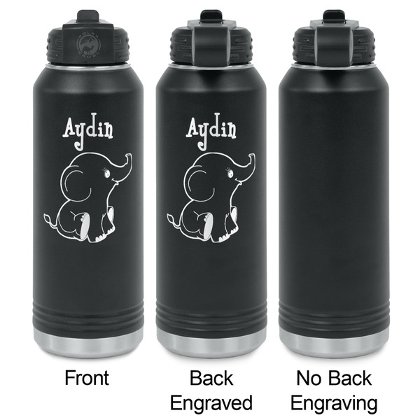Safari Laser Engraved Water Bottles - 2 Styles - Front & Back View