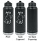 Safari Laser Engraved Water Bottles - 2 Styles - Front & Back View