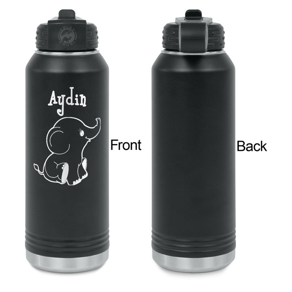 Safari Laser Engraved Water Bottles - Front Engraving - Front & Back View
