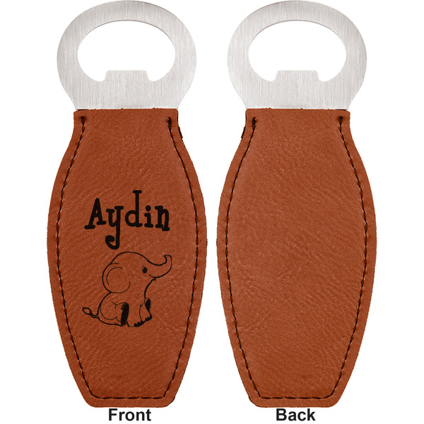 Safari Leather Bar Bottle Opener - Front and Back (single sided)